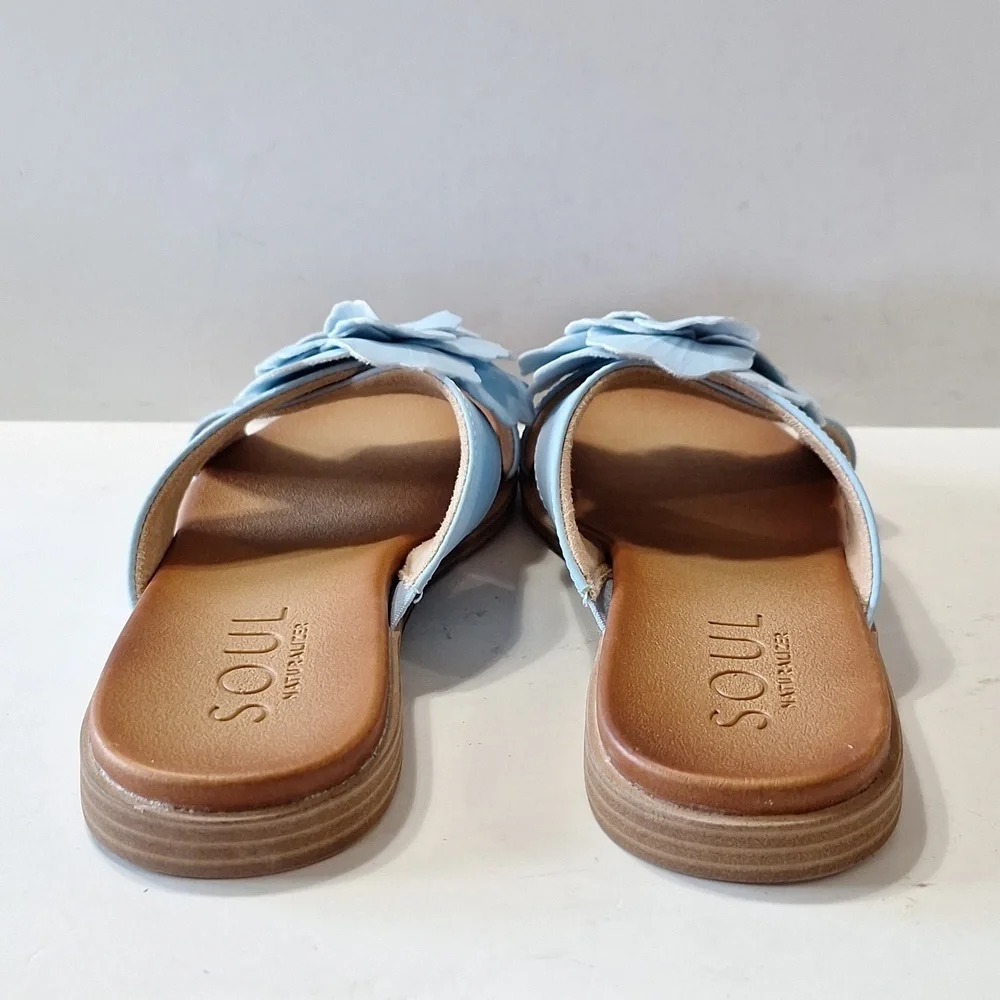 Soul Naturalizer NEW Light Blue Joyful Coquette Flower Comfort Sandals Size 7.5 - Picture 6 of 11